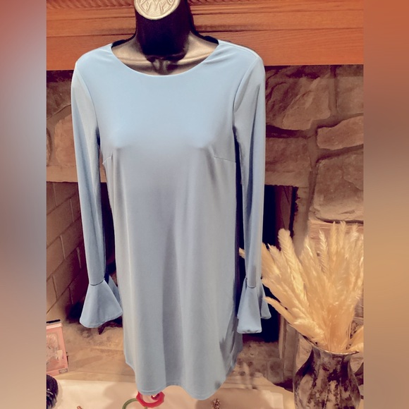 CYNTHIA STEFFE CECE BLUE GRAY LONG SLEEVE FLARED SHIFT DRESS SZ.XS - Picture 16 of 16